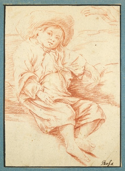 Роос Филипп Петер, прозванный Роза да Тиволи (1655 — 1706) «Пастушок». 1700-е. Бумага, сангина, 17,2 х 12,5 см.