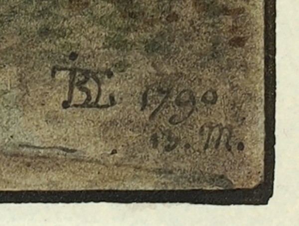 Де ла Траверс (De la Traverse) Жан Бальтазар «Вид старой гавани в Крыму». 1790. Бумага, перо, акварель, 33 х 55,5 см.