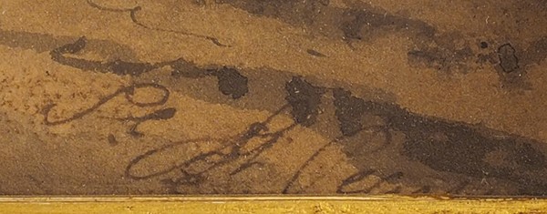 Английский (?) художник начала XIX века «Гусар и офицер Генерального Штаба». 1814. Бумага, тушь, перо, акварель, 47 х 37 см.