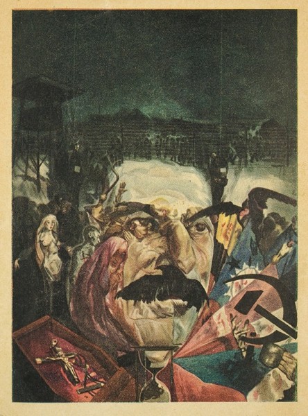 Открытка «Коллажный портрет И. Сталина». Париж, 1930-е гг.