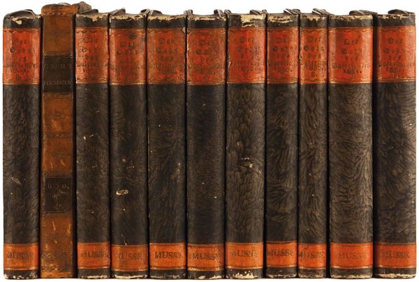 Подборка журнала «Сын Отечества» за 1812-1840 гг. Всего 180 томов в 138 переплетах.