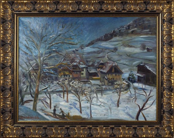 Терешкович Константин Андреевич (1902–1978) «Снежный пейзаж в Швейцарии». 1929. Холст, масло, 60 х 81 см.