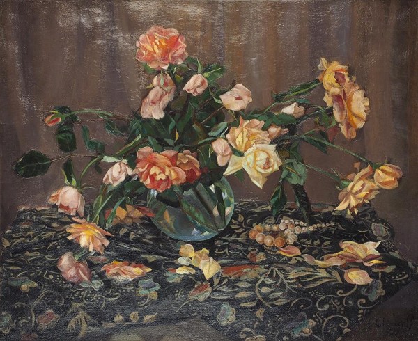 Ширяев Евгений Николаевич (1887–1945) «Розы». 1933. Холст, масло, 60 х 73 см.