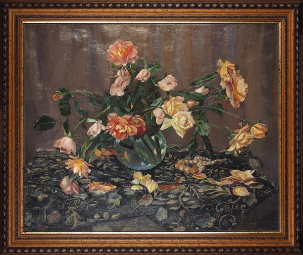 Ширяев Евгений Николаевич (1887–1945) «Розы». 1933. Холст, масло, 60 х 73 см.