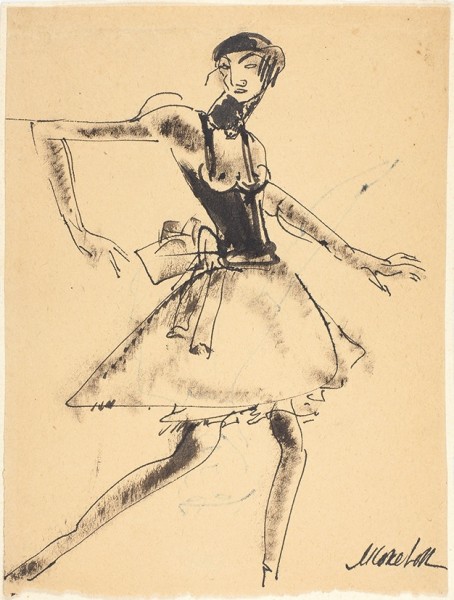 Соколов Михаил Ксенофонтович (1885—1947) «Балерина». 1920-е. Бумага, тушь, перо, 21 х 18 см.