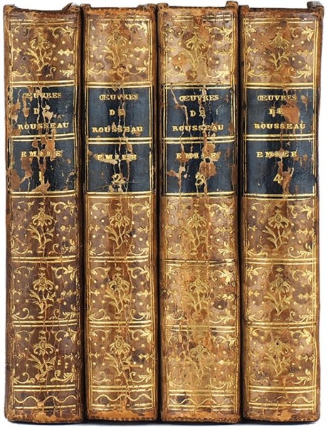 [Запрещенное издание] Руссо, Ж.Ж. Эмиль, или О воспитании [Emile, ou De L'Education par J.J. Rousseau]. Т. 1-4. Лондон, 1781.