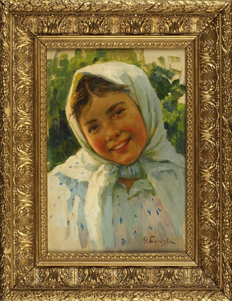Сычков Федот Васильевич (1870–1958) «Портрет девочки». 1900-е-1910-е. Холст, масло, 35x25 см.