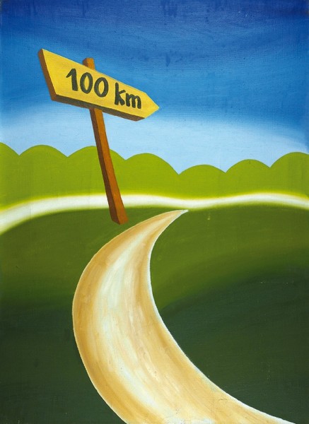 Илья Китуп «100 км». 2003. Холст, масло. 95 х 70 см. Собственность автора.