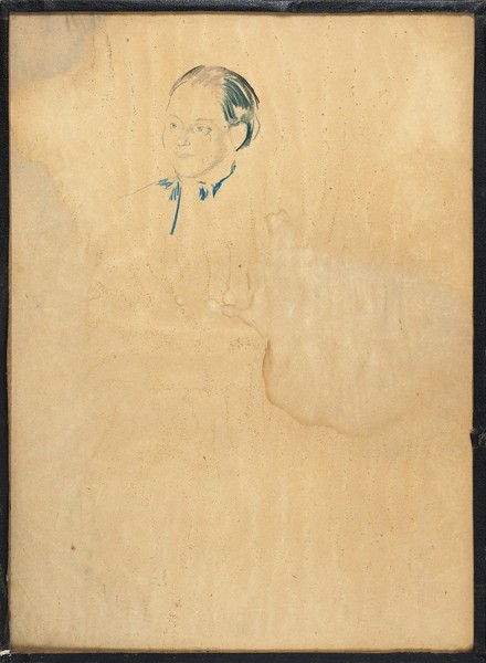 Малявин Филипп Андреевич (1869 — 1940) «Портрет девушки». 1910-е. Бумага, цветные карандаши, 45 х 33см.
