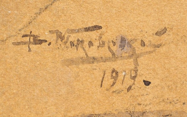 Маковский Владимир Егорович (1846–1920) «Тип забулдыга». 1919. Бумага на картоне, графитный карандаш, акварель, белила, сепия, 29,3 х 18,1 см.