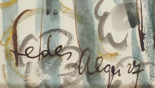 Федер Адольф (Айзик) (1886—1943(?)) «Алжирская женщина». 1927. Бумага, сепия, перо, кисть, акварель, 48,5 х 31 см.