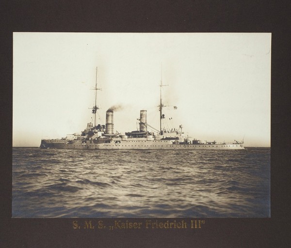 Фотография «Военный корабль под флагом Финляндии. S.M.S. Kaiser Friedrich III».