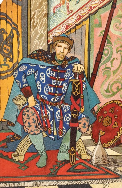 Подборка из 5 открыток серии «Русские богатыри». М.: Т-во Скоропеч. А.А. Левенсон, [1905].