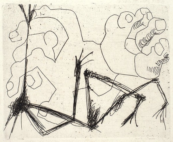 Неизвестный Эрнст Иосифович (1925–2016). Четыре композиции. 1975. Бумага, офорт, 31 х 72,7 см (лист), 16 х 12,5 см (оттиски).