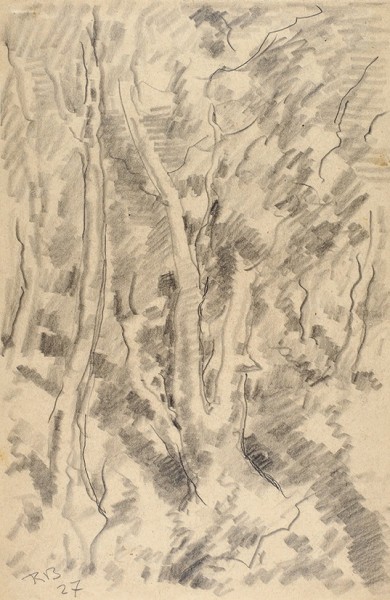 Барто Ростислав Николаевич (1902—1974) «Деревья». 1927. Бумага, графитный карандаш, 26,7 х 17,7 см.
