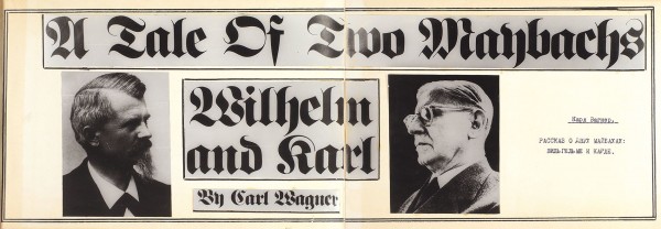 [Альбом] Вагнер, К. Рассказ о двух «Майбахах: „Вильгельме“ и „Карле“». [Б.м., конец 1970-х - начало 1980-х гг.].