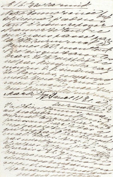 Письмо Екатерины Долгорукой Императору Александру II. [На фр. яз.]. 1871.