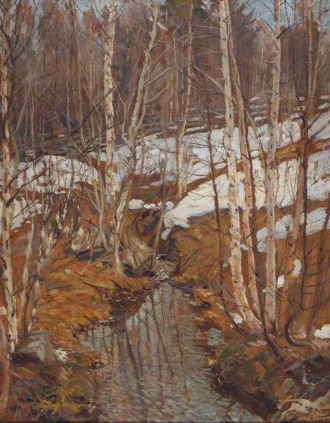 Константин (Constantin) Иван (1895—?) «Весенний лес». 1917. Холст, масло, 83 х 63 см.