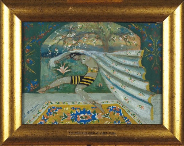Миганаджиан Авагим Эммануилович (1883—1938) «Танец». 1922. Картон, темпера, 23 х 31 см.