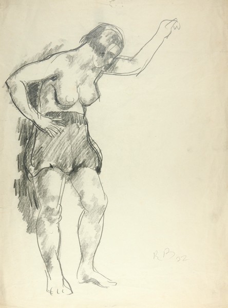 Барто Ростислав Николаевич (1902—1974) «Натурщица». 1932. Бумага, графитный карандаш, 36 х 27,2 см.