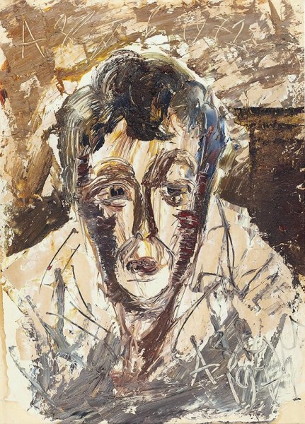 Зверев Анатолий Тимофеевич (1931 — 1986) «Автопортрет». 1971. Картон, масло, 60 х 43 см.