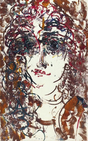 Зверев Анатолий Тимофеевич (1931 — 1986) «Портрет Ираиды». 1982. Картон, масло, 80 х 50 см.