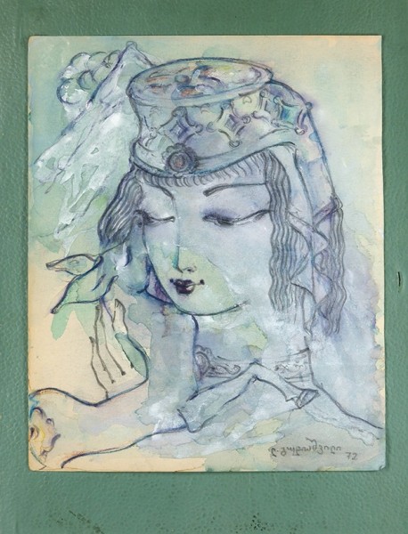 Гудиашвили Ладо (Владимир) Давидович (1896—1980) «Девушка». 1972. Бумага, графитный карандаш, акварель, белила, 23,8 х 19,4 см.