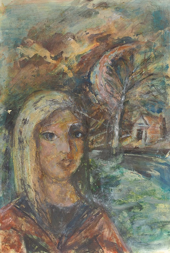 Курочкин Эдуард Степанович (1938—2014) «Женский портрет». 1961. Картон, ...  | Аукционы | Аукционный дом «Литфонд»