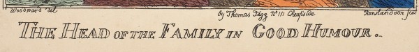 Роулендсон Томас (Thomas Rowlandson) (1757–1827) «Глава семьи в хорошем настроении». 1809. Бумага, литография, акварель, белила, 37,2 х 28,8 см (лист).