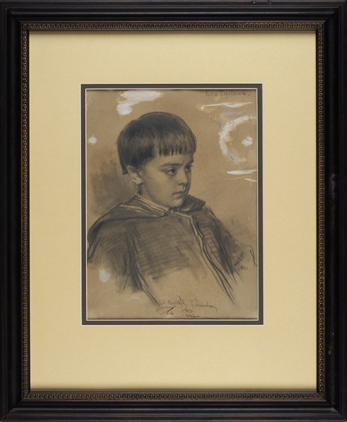 Репин Илья Ефимович (1844—1930) «Портрет Васи Тарновского». 1880. Бумага, графитный карандаш, 32,6 х 24,2 см.