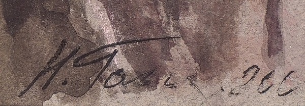 Гольц Ника Георгиевна (1925–2012) «Венеция. Канал Сан Сальвадоре». 2003. Бумага, графитный карандаш, акварель, белила, 42 х 19,4 см.